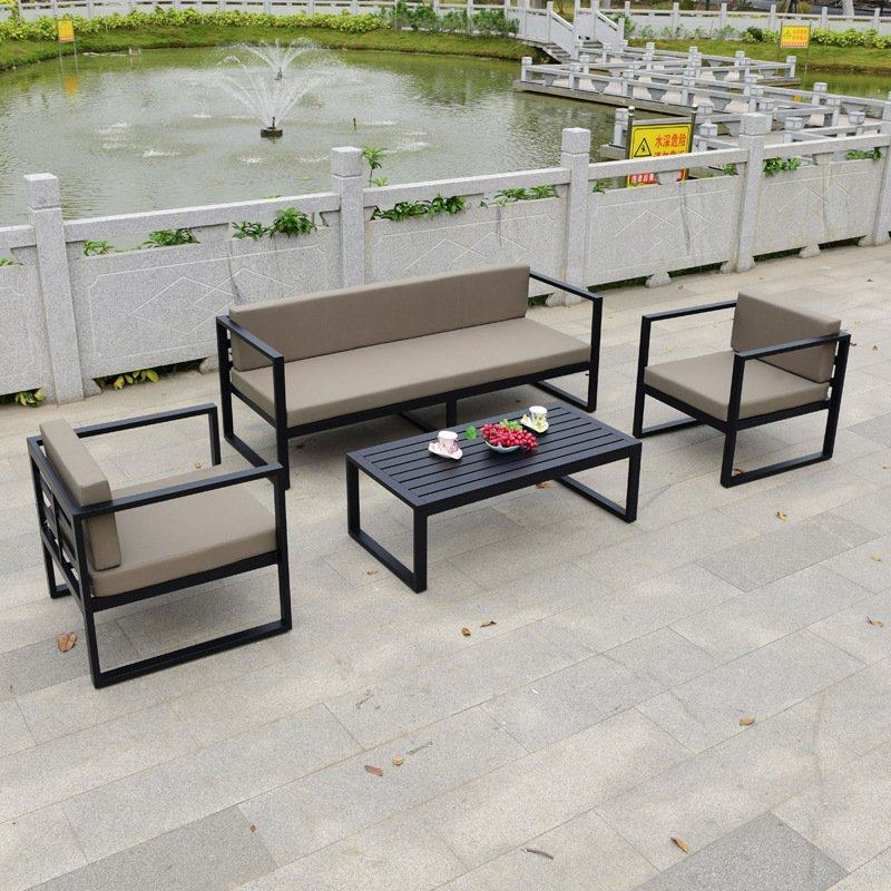 户外沙发庭院别墅客厅卡座洽谈会客休闲风家具铁艺不锈钢茶几组合,住宅家具,户外沙发,淘宝优惠券,粉丝福利购,淘宝优惠卷