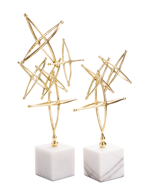 现代新古典家居软装饰品摆件 样板间创意M金属铜艺术品十字星摆件