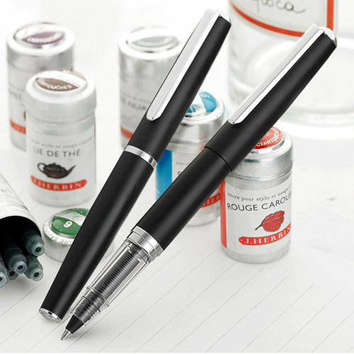 法国J.Hedrbin墨水水性圆珠笔 迷你透明墨囊宝珠笔 女士商务签字