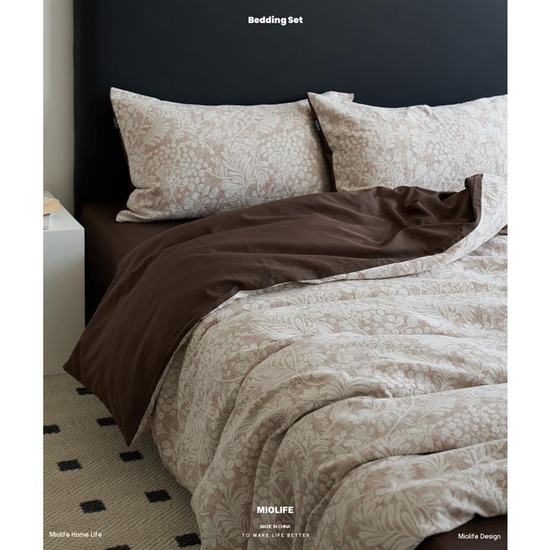 Miolife高级感纯棉色织水洗提花个性设计纯棉全棉床单床品四件套