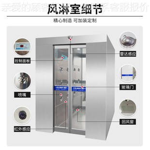 自动平移门风f淋室吹风除尘双人双吹车风淋单MRJ FLS房人单无成间