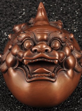 紫铜招财貔貅书镇摆件p铜皮丘家居客厅书房装饰品办公室文房工艺