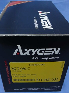 爱思进Axygen离心管 0.6ml无色离心管MCT-060-C 1000/盒,.10盒/箱
