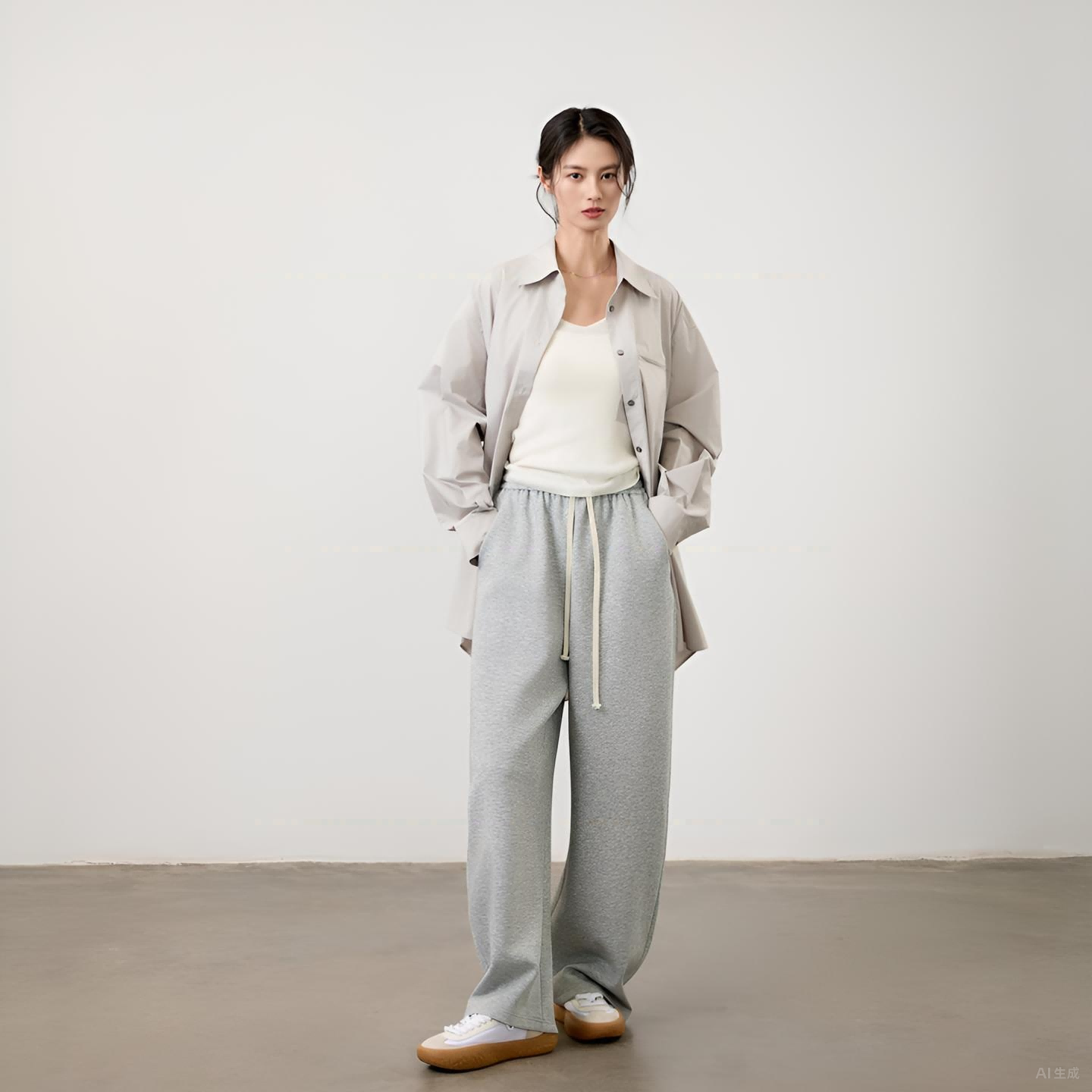 mesosph五明治 零压感休闲直筒裤垂感弯刀运动卫裤女2025新款