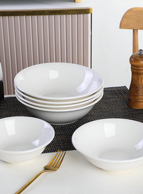 陶瓷斗碗纯白色米饭碗沙拉碗盛菜碗汤碗面碗汤粉碗酒店摆台翅碗