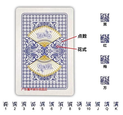 原厂姚记959金扇子象形魔术扑克背面花色辨别送图解包教会