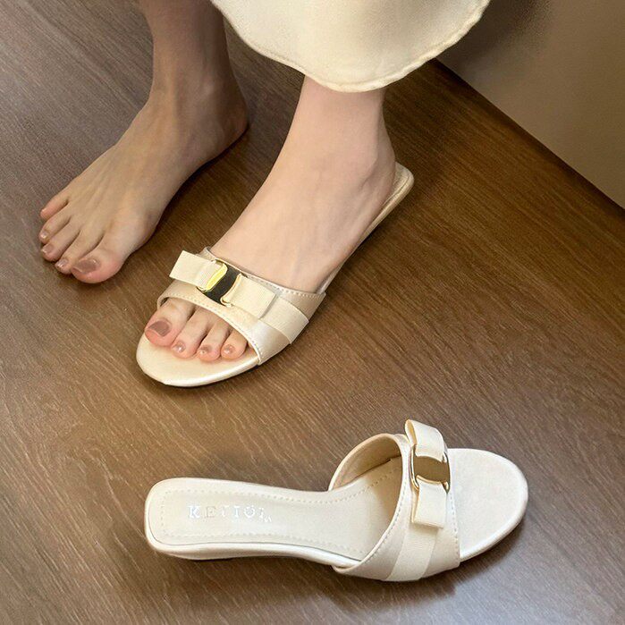 KELIQ韩式金属扣一字拖