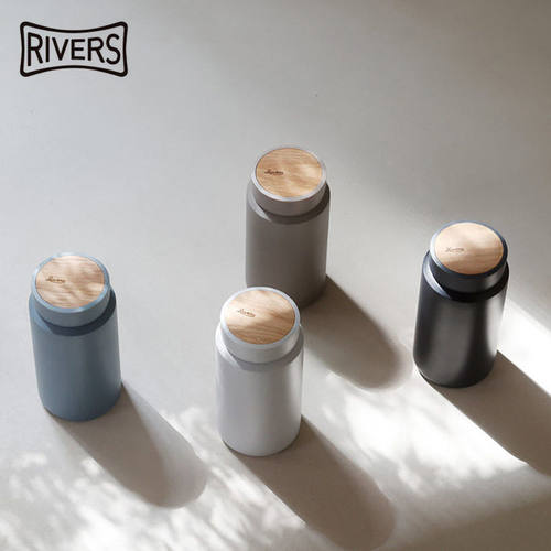 日本RIVERS MOKU双层不锈钢保温杯 保冷秋冬日式轻便水杯原木杯盖
