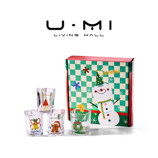 酒具创意卡通圣诞白酒杯小玻璃杯套装 LIVING 颂歌