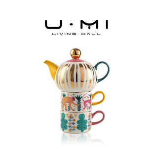 家用手绘英式 茶具高档精致泡茶壶套装 LIVING·彩灵 田园陶瓷