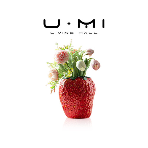U Mi LIVING · 莓见 | 花瓶浮雕大肚陶瓷花瓶摆件插花桌面装饰品