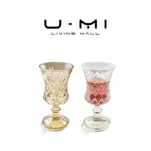 法式 LIVING 雕花 ins浮雕高脚香槟杯鸡尾酒杯水晶玻璃
