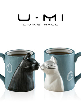 U Mi LIVING·猫咪|杯具日式可爱马克杯情侣杯对杯套装礼盒伴手礼