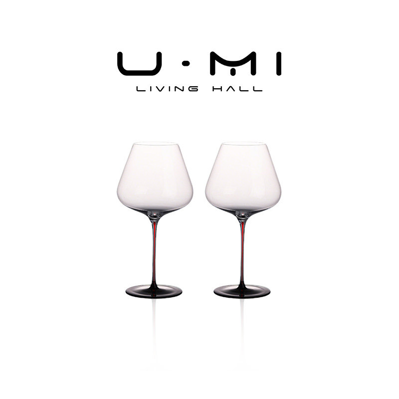 U Mi LIVING · 墨绯 | 酒具金边竖纹红酒杯水晶玻璃高脚鸡尾酒杯