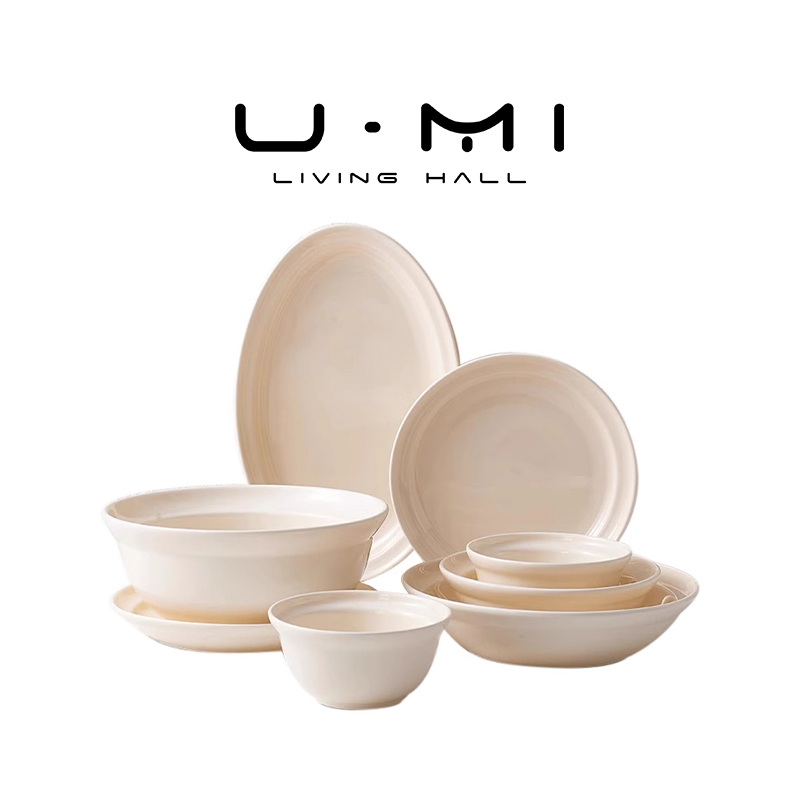 U Mi LIVING·和煦|碗碟套装家用奶油风高级感陶瓷轻奢碗具