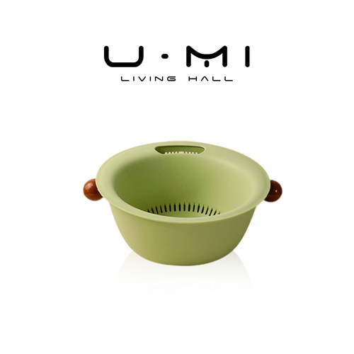 U Mi LIVING · 哗啦|沥水篮洗菜盆双层加厚可挂客厅撞色厨房家用