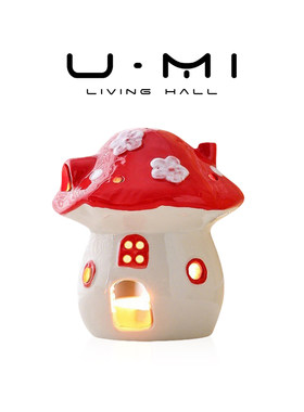 U Mi LIVING · 蘑屋 | 烛台卡通陶瓷茶烛香薰蜡烛小夜灯摆件创意