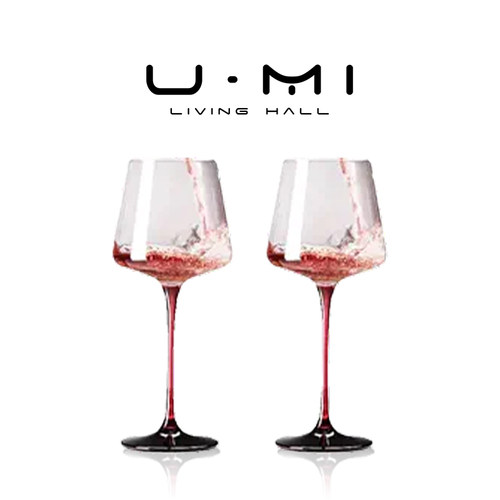 U Mi LIVING·云烟|酒具轻奢风大号红蓝杆高脚杯红酒杯子家用创意