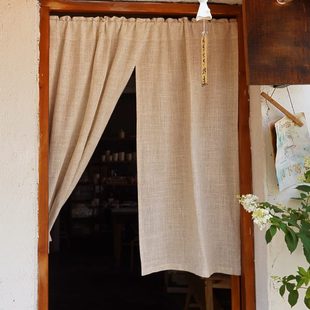 卧室半帘风水帘门帘屋出租棉麻纯色片床帘布艺窗帘定制隔断 分日式