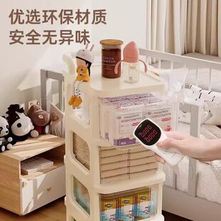 置物架推车桌零食家用小储物柜分层下落地架玩具收纳柜移动抽屉式