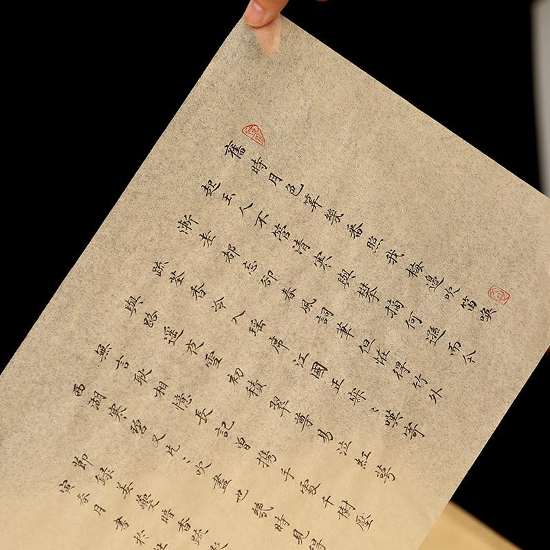 【古法蝉翼皮纸】专业中小楷半熟不洇宣纸构树皮书法练习字毛边