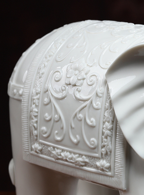 戴玉堂陶瓷大象摆件一对中式客厅家居电视柜博古架玄关装饰工艺品