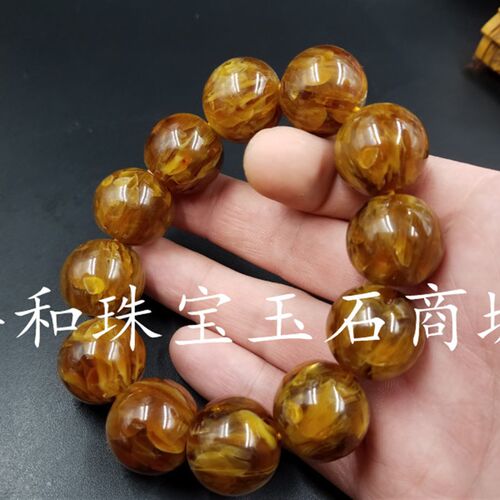 新款精美 琥珀蜜蜡圆珠手链搪色蜜蜡圆珠手链20毫米蜜蜡手串