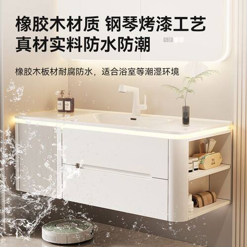 马桶侧边收纳橡木浴室柜