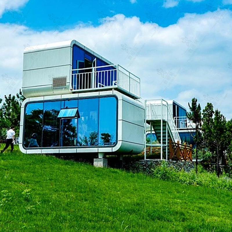 露营地双层住人苹果仓 景区移动房屋民宿 网红海景别墅咖啡屋餐厅