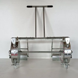 两行人力手推点播机施肥播种花生玉米大豆棉花两行滚轮播种机