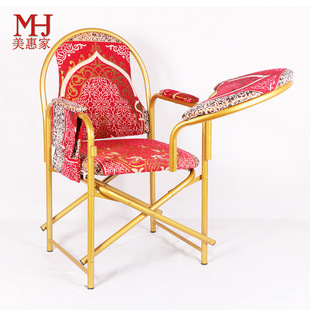 简易拆装拜神椅金斯林图案地毯西方教会祷告椅可折叠金属祈祷椅