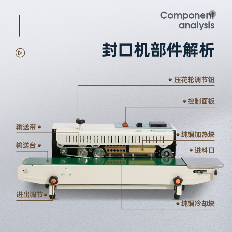 FRB770封口机不锈钢烤漆壳封口机连续式塑料袋封口机薄膜封口机 农机/农具/农膜 林业机械 原图主图