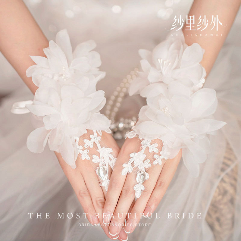 婚纱袖套新娘手套蕾丝长