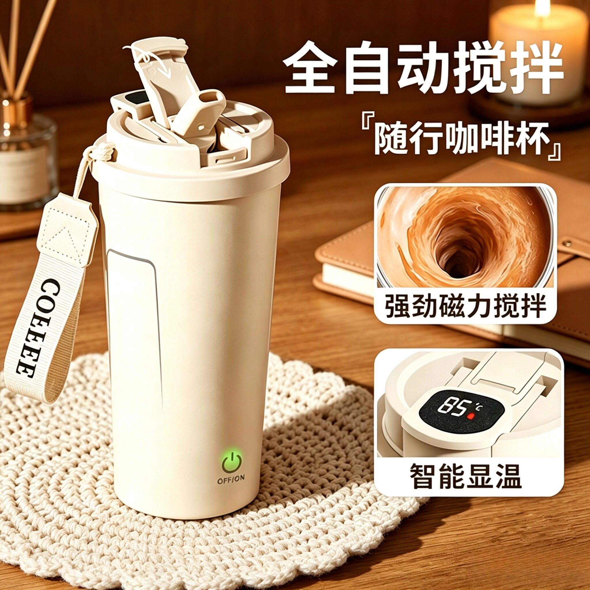 全自动搅拌保温杯电动充