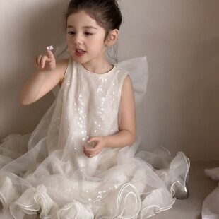 2026新款轻薄亮闪闪女童连衣裙夏季儿童礼服超好看洋气生日公主裙