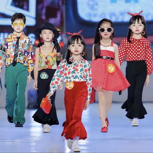 儿童复古港风演出服8090