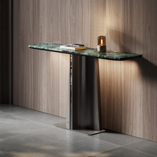 不锈钢玄关柜天然蓝翡翠奢石台面入户正对门玄关台进门聚财置物台