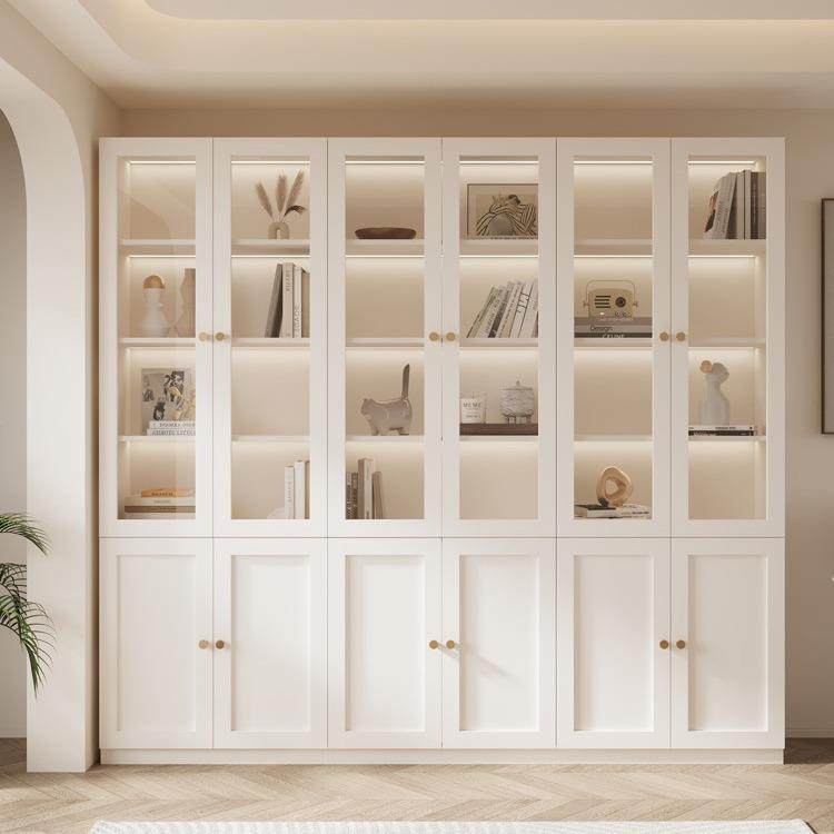 防尘白色书架家用柜子储物柜书柜实木法式展示柜客厅收纳柜玻璃门,鲜花速递/花卉仿真/绿植园艺,割草机/草坪机,淘宝优惠券,粉丝福利购,淘宝优惠卷