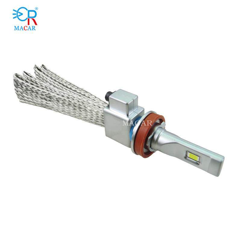 高功率汽车LED大灯12VH11车灯H7H4高聚光汽车灯泡70W高亮LED车灯