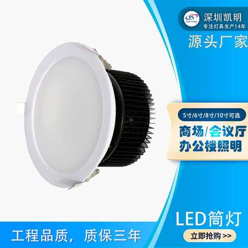 100WLED圆形嵌入式灯60W 150W筒灯学术报告演播厅LED灯开孔240mm
