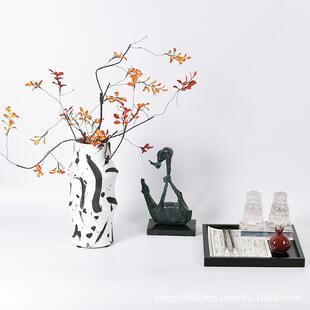 新中式软装套装组合搭配装饰品家居客厅玄关办公室水墨画花器摆件