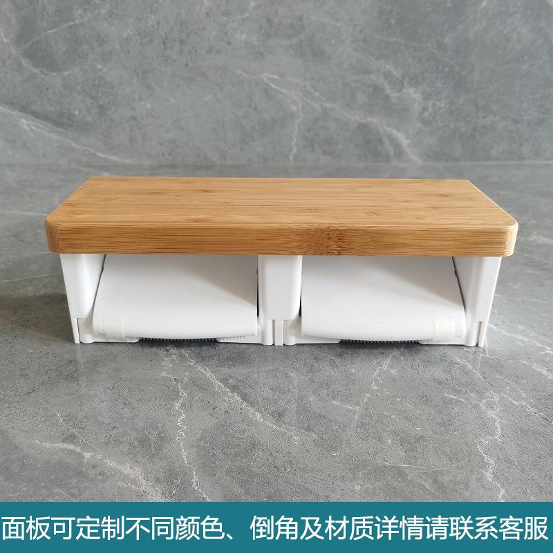 楠竹实木打孔纸巾架卫生间多功能壁挂式卷纸筒防水厕所纸巾盒