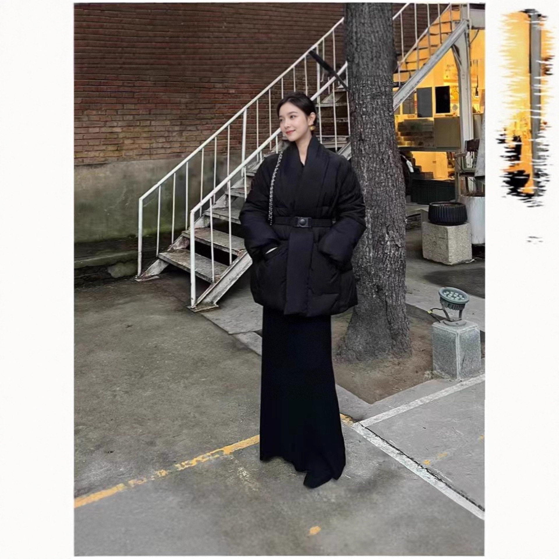 新中式黑色收腰棉服女2026年棉衣