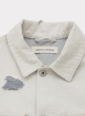 Amicus Animae 意大利紫砂白牛牛仔夹克