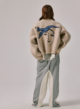 Amicus Animae 油画和平鸽开衫毛衣