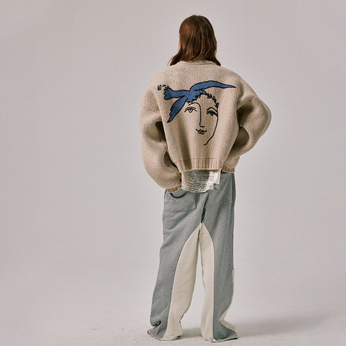 Amicus Animae 油画和平鸽开衫毛衣