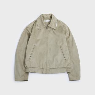 Amicus Animae 日本进口麂皮绒刺绣花卉爱心小狗烧花弯刀袖夹克