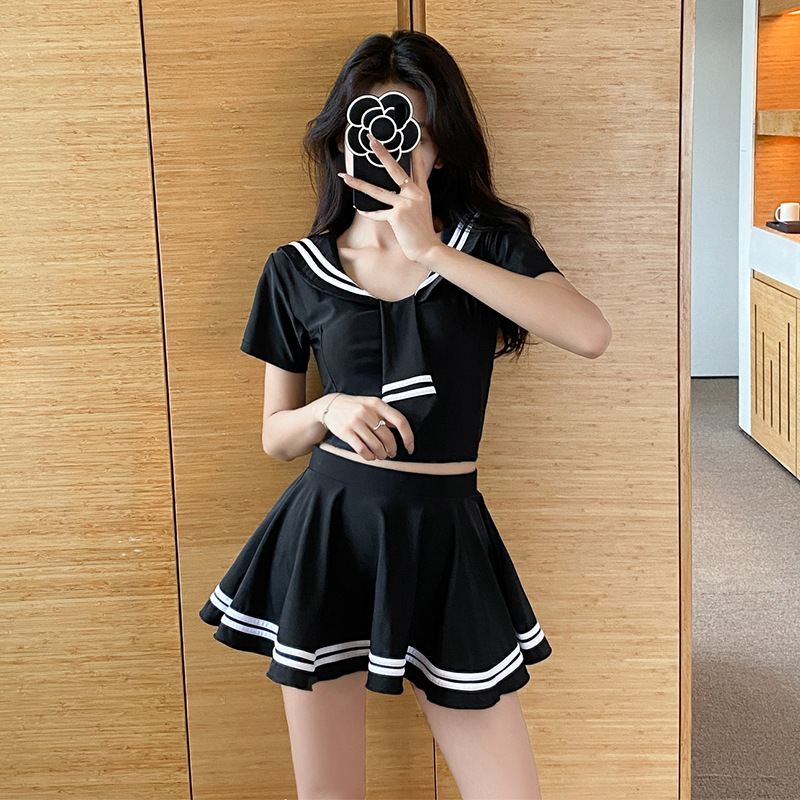 分体式泳衣女款2025新款高级感微胖女孩遮肉小个子学生保守游泳衣