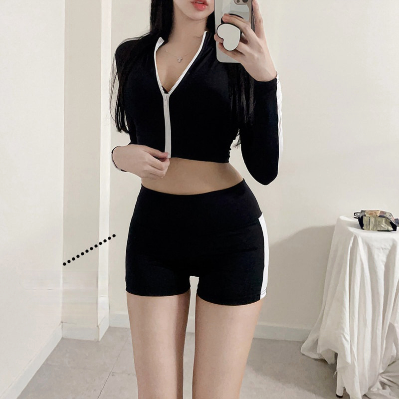长袖长裤防晒冲浪服分体式显瘦度假女士绝美泳衣女高级感2025新款