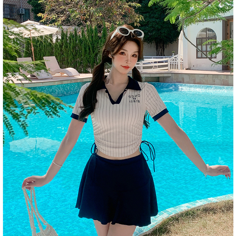 绝美泳衣女士分体2025新款纯欲高级感小个子学生微胖遮肉显瘦保守